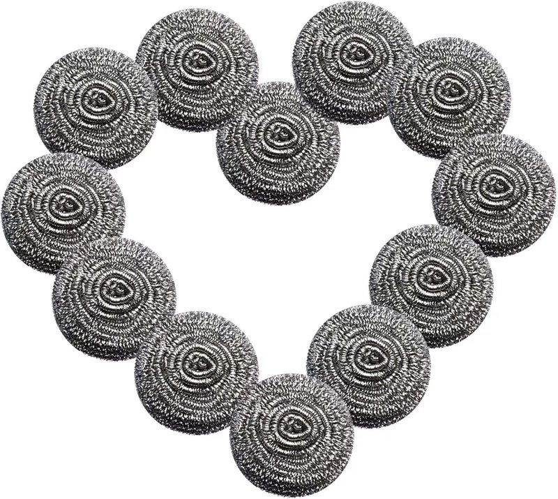 Docduet 12Pcs Steel Wool Scrubber - Steel Wool for Cleaning Dish Pots Pans Grills Stainless Steel Scrubber for Kitchen Sinks Cleaning Steel Wool Pads Metal Scrubber - Image 1